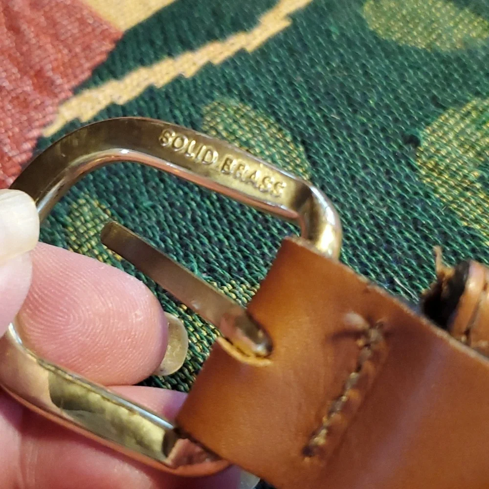 Warm Water Trophy Fish Belt,Authentic Leather,Solid Brass,Hand Embroidered Fish